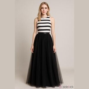 Blondie Nites black and white  striped junior